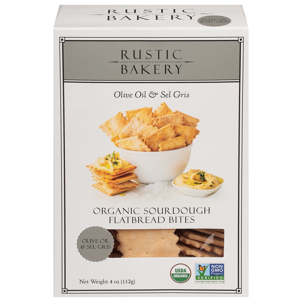 slide 1 of 15, Rustic Bakery Flatbread Bites Olive Oil & Sel Gris, 4 oz