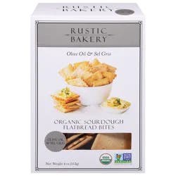 Rustic Bakery Organic Sourdough Olive Oil & Sel Gris Flatbread Bites 4 oz