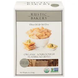 Rustic Bakery Organic Sourdough Olive Oil & Sel Gris Flatbread Bites 4 oz