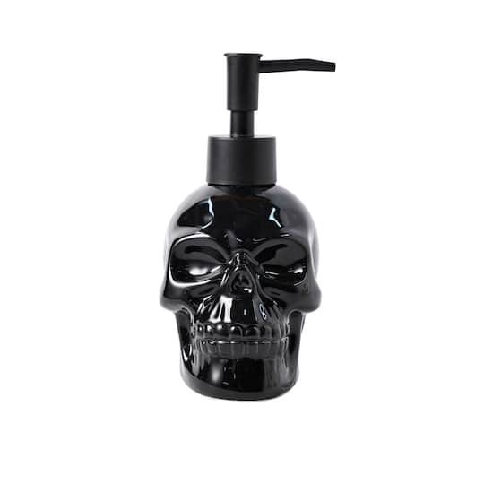 slide 1 of 3, 8.25oz. Black Ceramic Skull Hand Soap Dispenser By Ashland, 8.25 oz