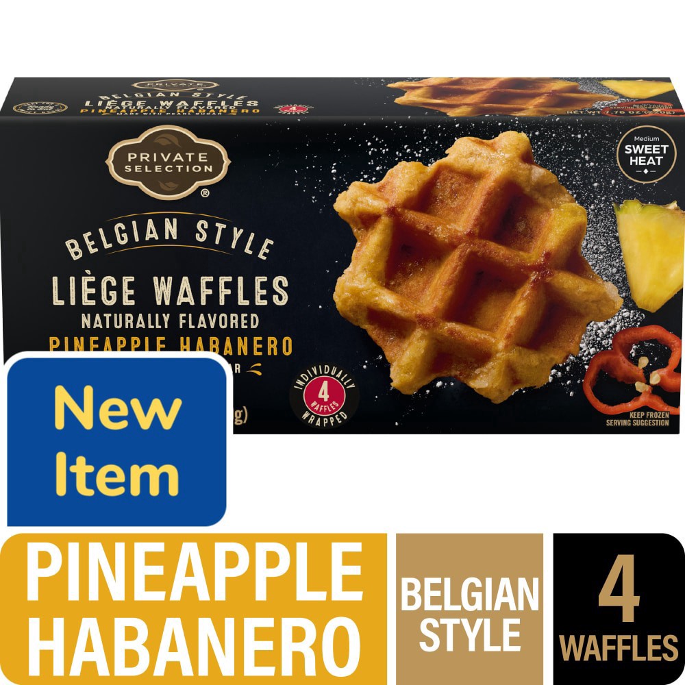 slide 4 of 4, Private Selection® Belgian Style Pineapple Habanaro Liege Waffles, 7.76 oz
