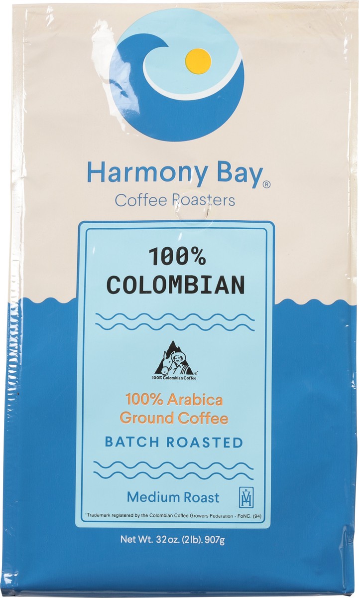 slide 10 of 10, Harmony Bay Medium Roast Ground 100% Colombian Coffee- 32 oz, 32 oz