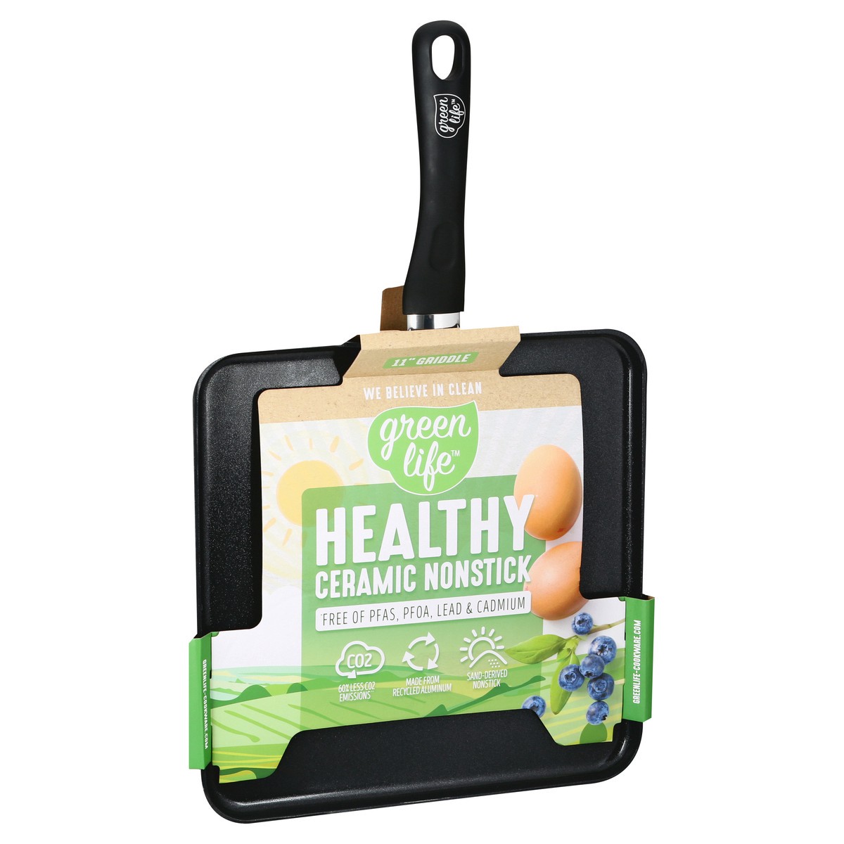 slide 2 of 9, GreenLife Green Life 11 Inch Griddle Black, 1 ct