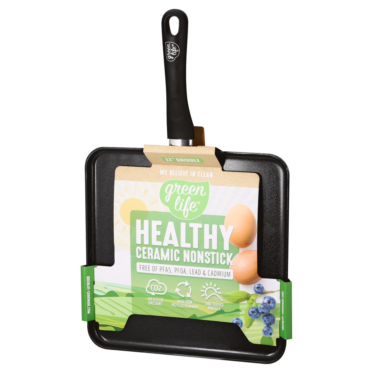 slide 3 of 9, GreenLife Green Life 11 Inch Griddle Black, 1 ct