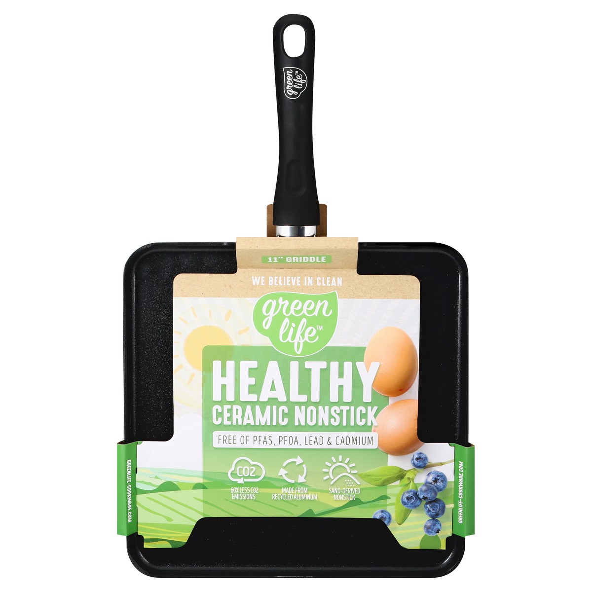 slide 1 of 9, GreenLife Green Life 11 Inch Griddle Black, 1 ct