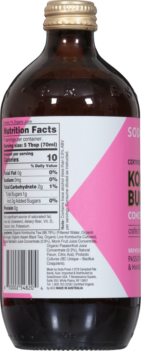 slide 8 of 9, Soda Press Co. Organic Passionfruit & Mandarin Kombucha Concentrate 16.9 fl oz, 16.9 fl oz