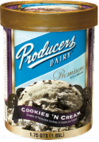 slide 1 of 1, Producers Dairy Cookies N Cream Ice Cream, 56 fl oz