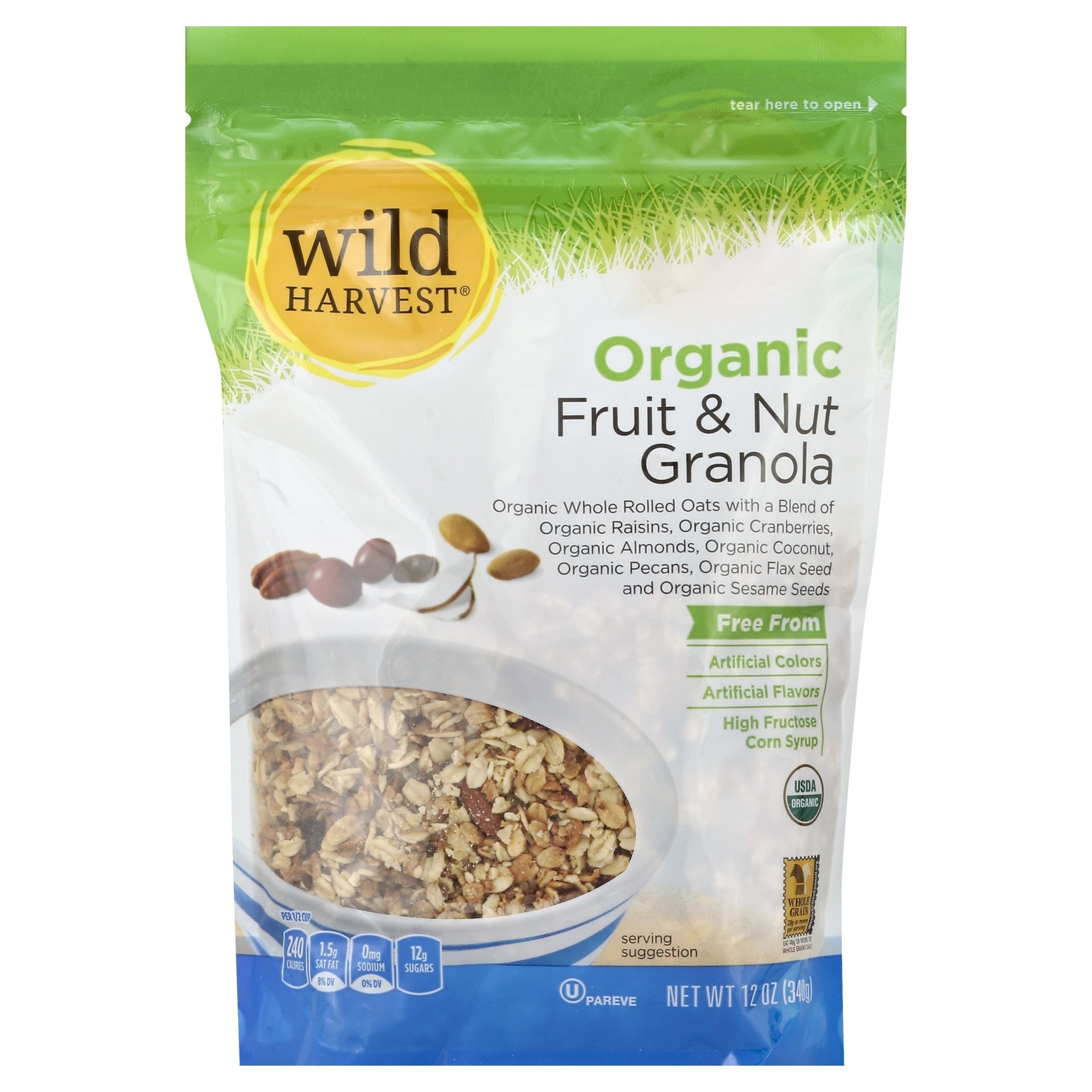 slide 1 of 1, Wild Harvest Organic Fruit & Nut Granola, 12 oz