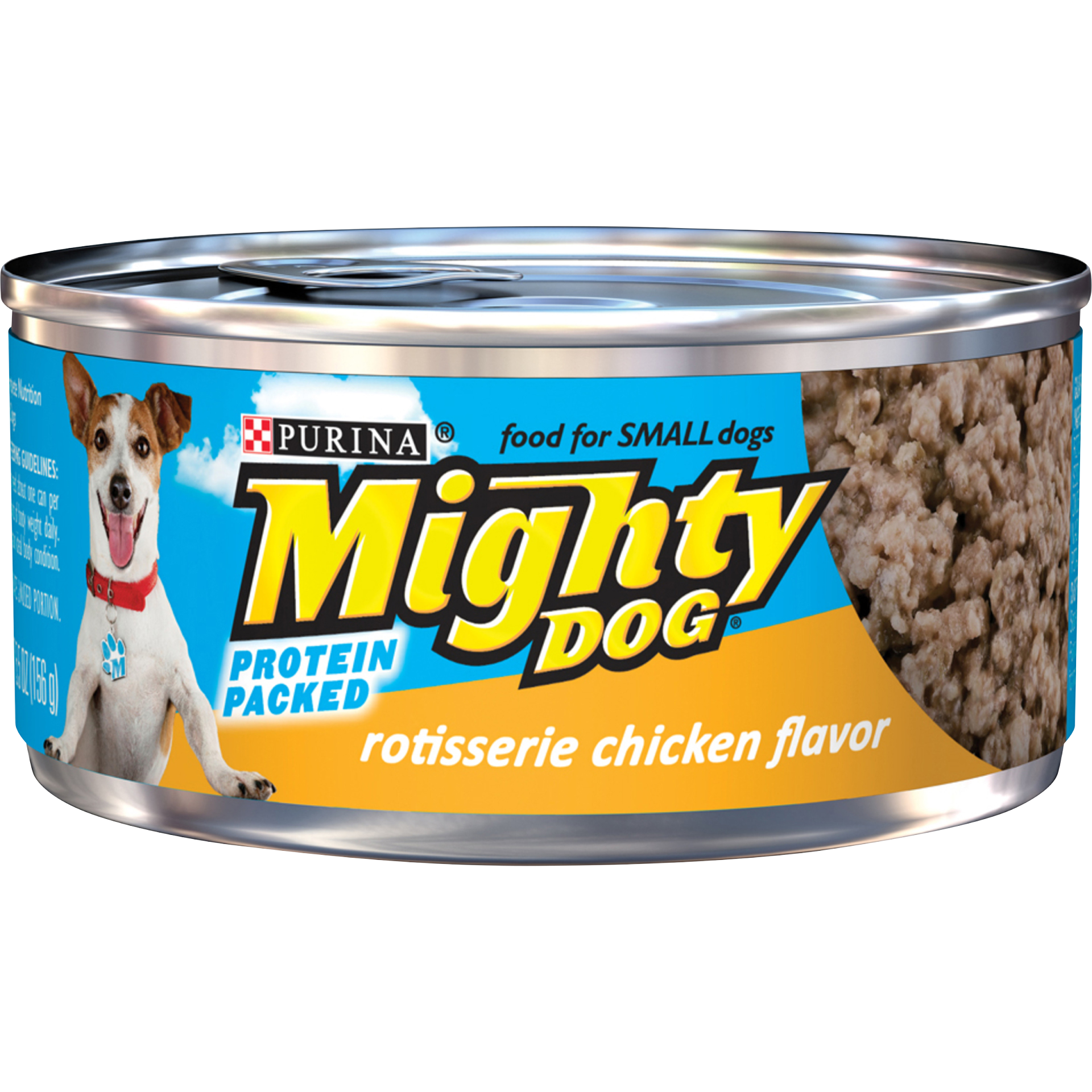 slide 1 of 7, Purina Mighty Dog Rotisserie Chicken Flavor Dog Food, 6.04 oz