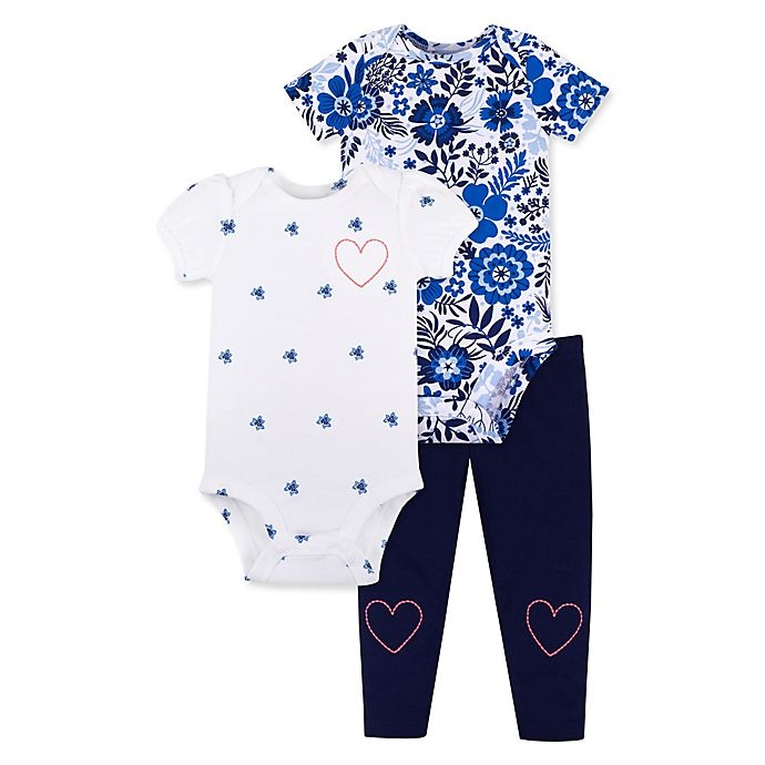 slide 1 of 5, Lamaze Newborn Organic Cotton Bodysuit and Pant Set - Blue, 3 ct