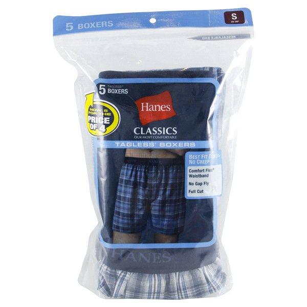 slide 1 of 5, Hanes Ultimate Mens Boxer Plaids, Small, 5 ct