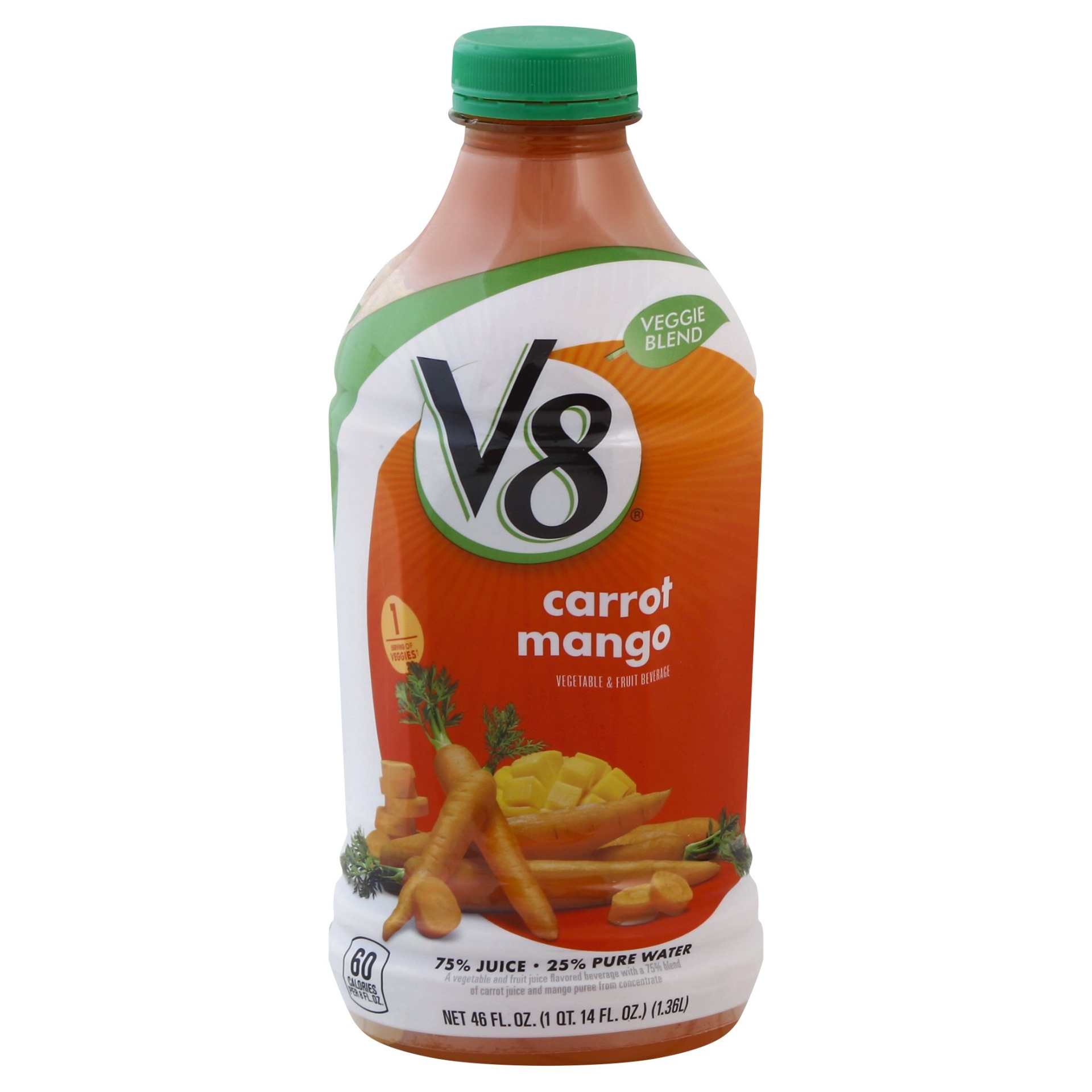 slide 1 of 1, V8 Carrot Mango Juice Blend, 46 fl oz