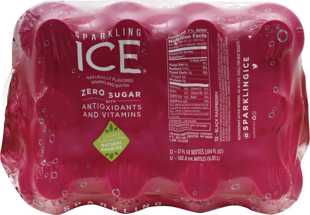 slide 8 of 10, Sparkling ICE 12 Pack Zero Sugar Black Raspberry Sparkling Water 12 ea, 12 ct