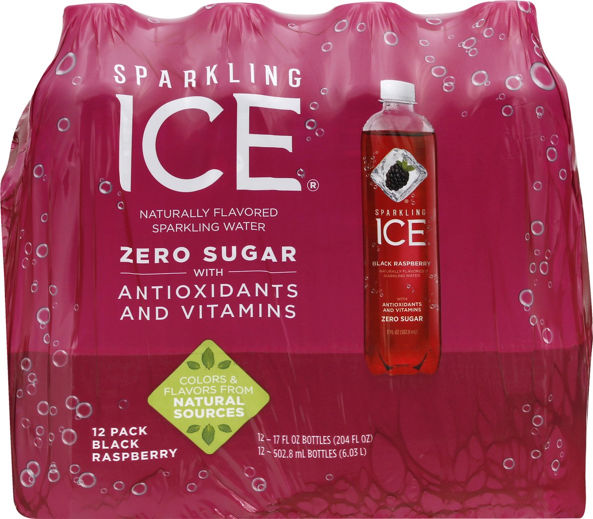 slide 6 of 10, Sparkling ICE 12 Pack Zero Sugar Black Raspberry Sparkling Water 12 ea, 12 ct