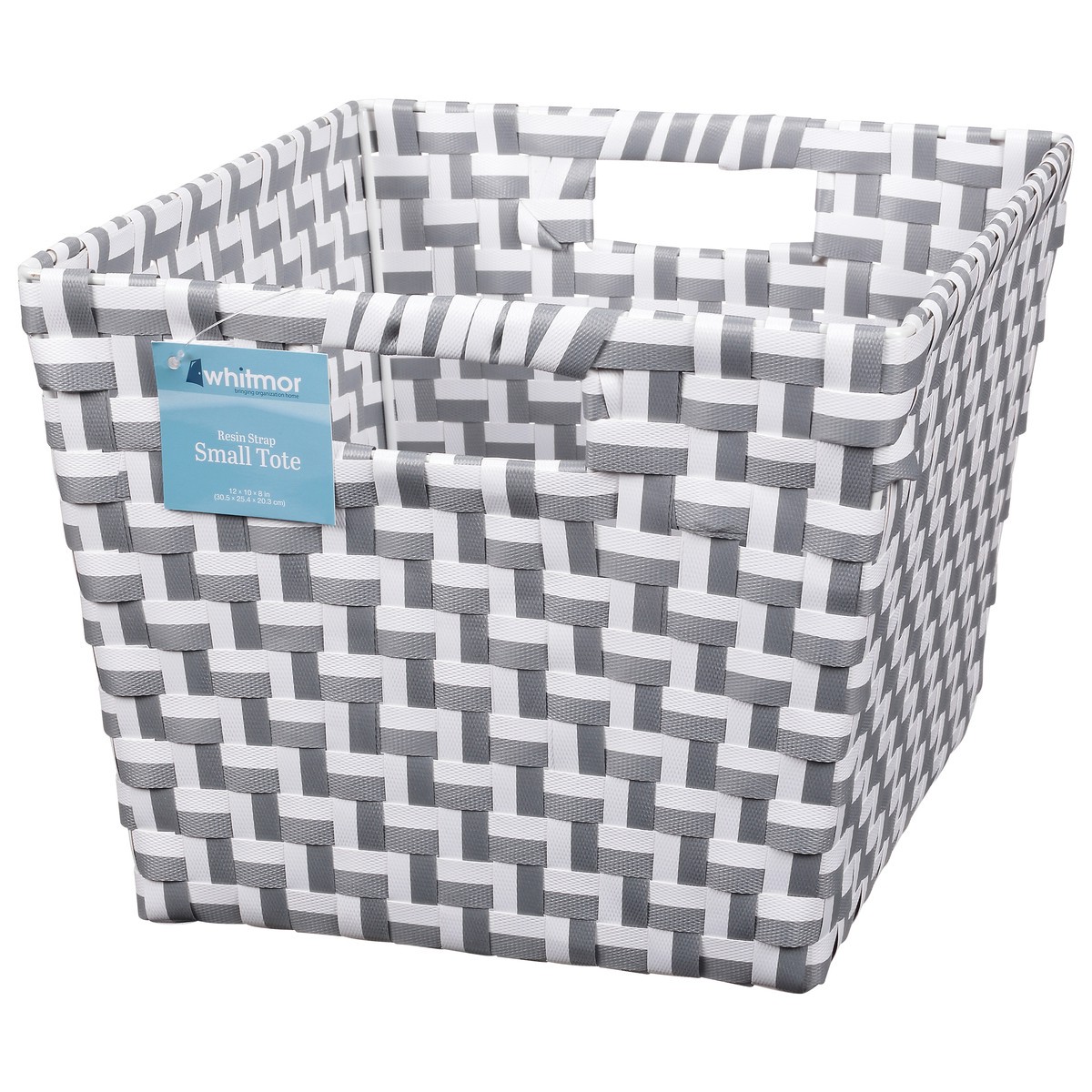 slide 11 of 12, Whitmor Small Resin Strap Tote - Gray & White Chevron, 1 ct