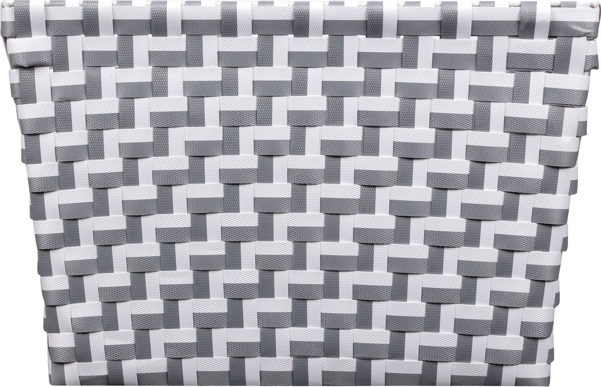 slide 5 of 12, Whitmor Small Resin Strap Tote - Gray & White Chevron, 1 ct