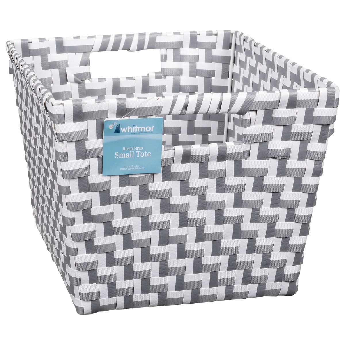 slide 7 of 12, Whitmor Small Resin Strap Tote - Gray & White Chevron, 1 ct