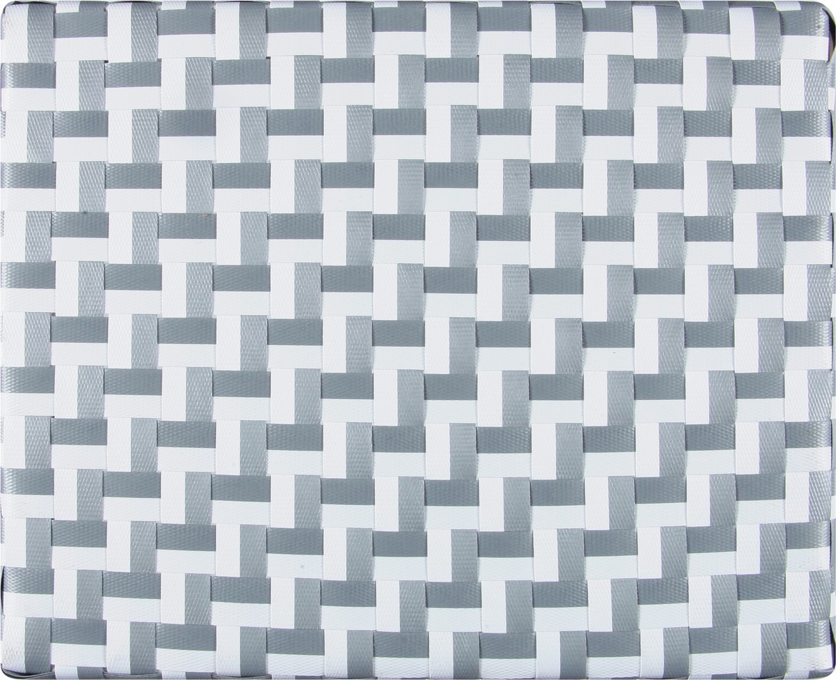 slide 3 of 12, Whitmor Small Resin Strap Tote - Gray & White Chevron, 1 ct