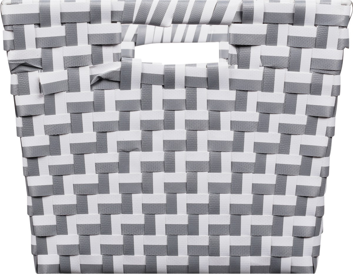 slide 12 of 12, Whitmor Small Resin Strap Tote - Gray & White Chevron, 1 ct