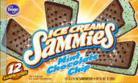 slide 1 of 1, Kroger Mint Chocolate Chip Ice Cream Sammies, 12 ct; 3.5 fl oz