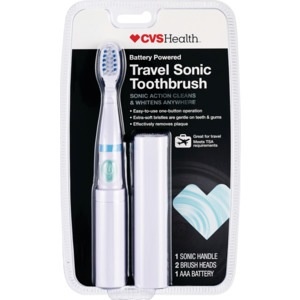 slide 1 of 1, CVS Health Battery Powered Travel Sonic Tooth Brush, 1 ct