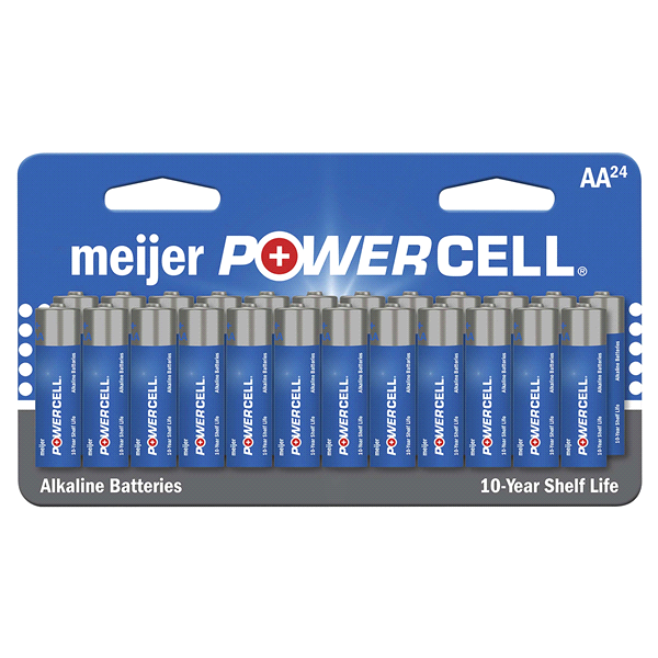 slide 1 of 1, Meijer Powercell Alkaline AA - 24 Pack Double, 24 ct