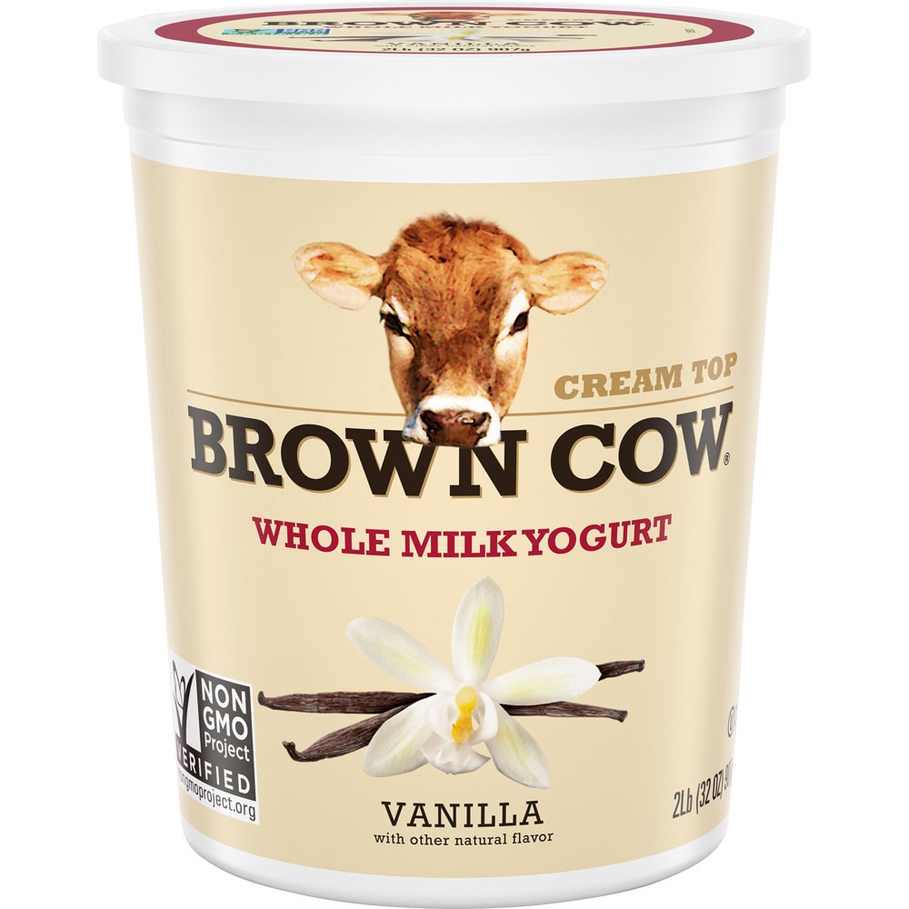 slide 1 of 2, Brown Cow Cream Top Vanilla Whole Milk Yogurt 32 oz. Carton, 32 fl oz