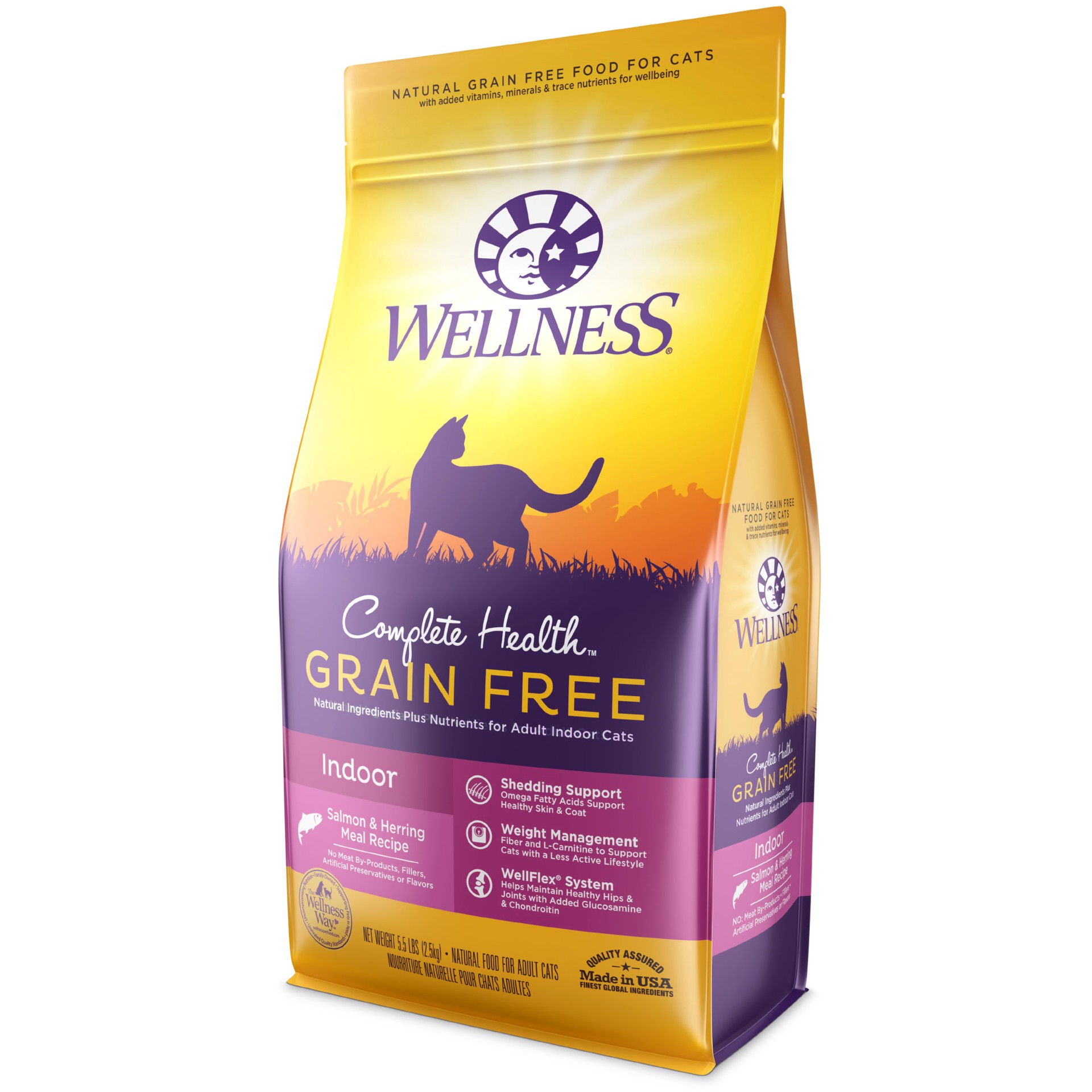 slide 1 of 5, Wellness Complete Health Natural Grain Free Indoor, Salmon & Herring Dry Cat Food, 1 ct