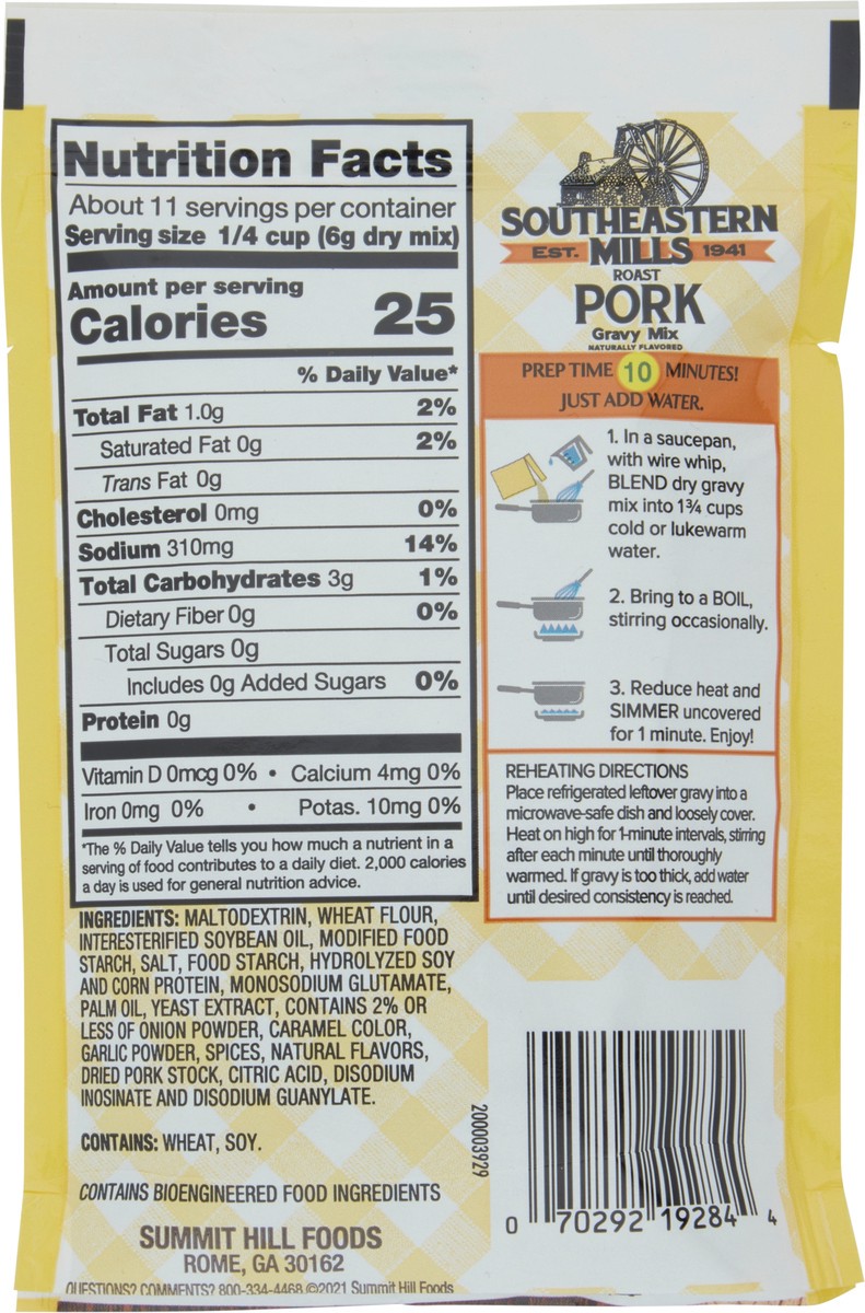 slide 5 of 8, Southeastern Mills Roast Pork Gravy Mix 2.4 OZ, 2.4 oz