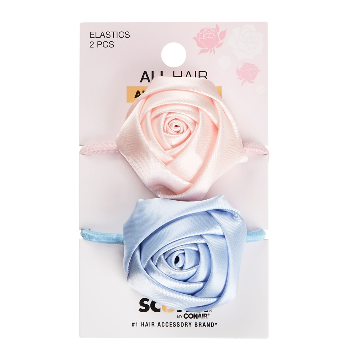 slide 1 of 5, scünci Scunci Rosette Elastics, 2 Ct, 2 ct