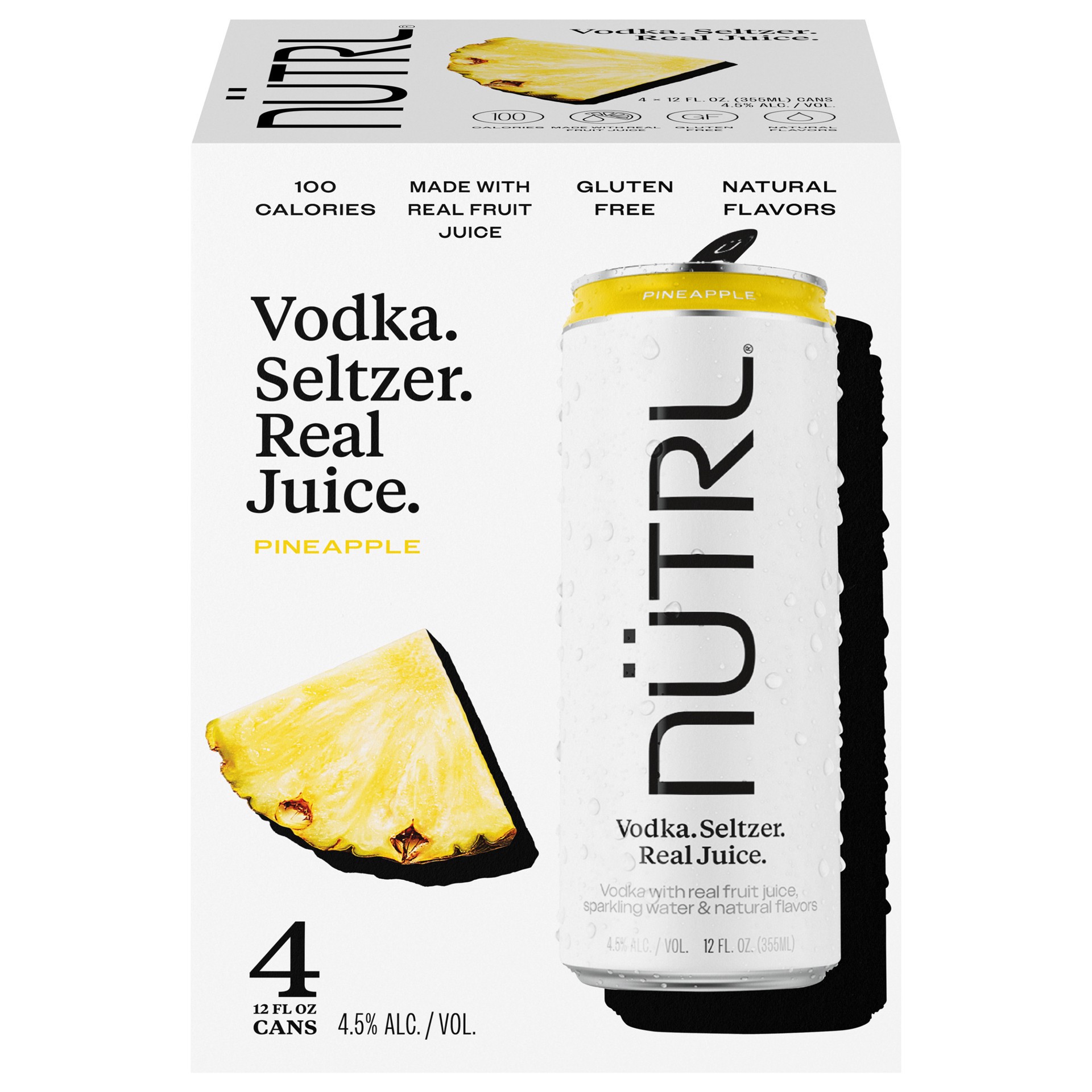 slide 2 of 2, Nutrl Pineapple Vodka Seltzer 4 - 12 fl oz Cans, 4 ct