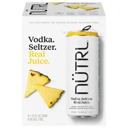 Nutrl Pineapple Vodka Seltzer 4 - 12 fl oz Cans