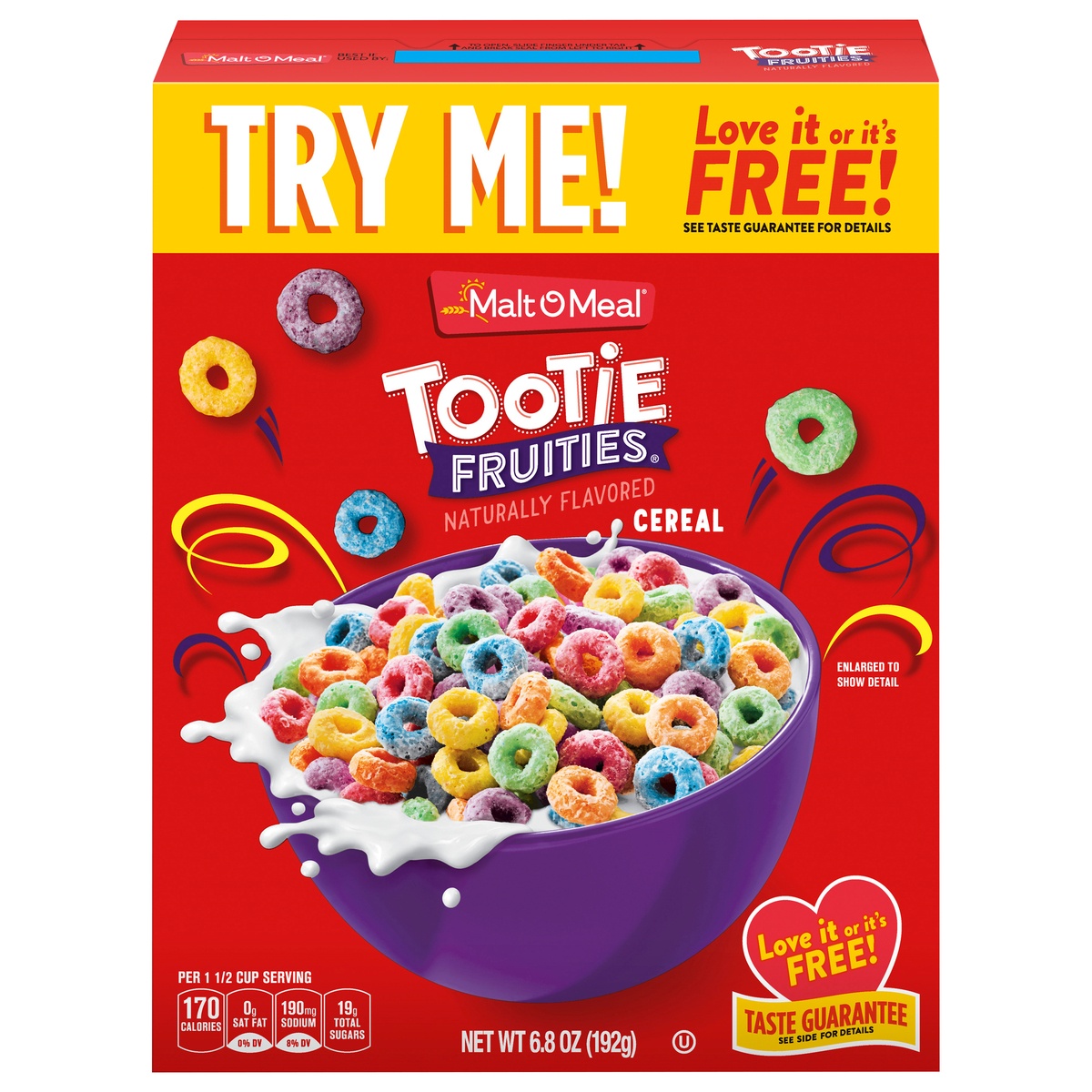 slide 1 of 1, Malt-O-Meal Tootie Fruities Cereal, Fruity Breakfast Cereal, 6.8 OZ Box, 6.8 oz