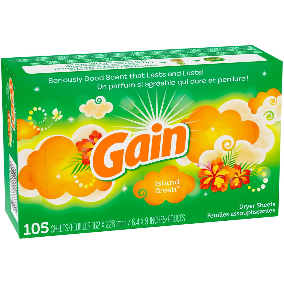 slide 2 of 2, Gain Island Fresh Dryer Sheets, 105 ct
