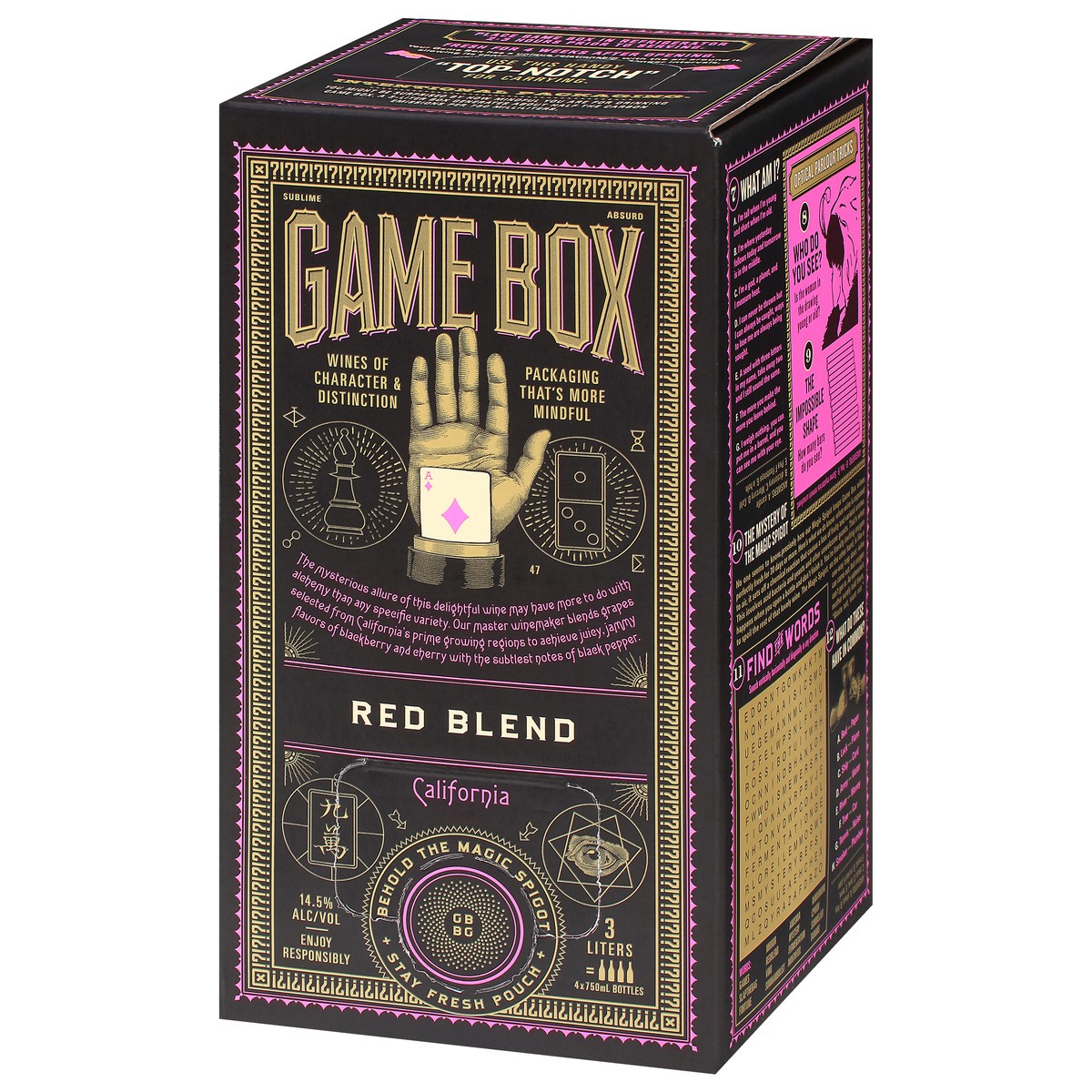 slide 2 of 9, Game Box California Red Blend 3 l, 1 ct