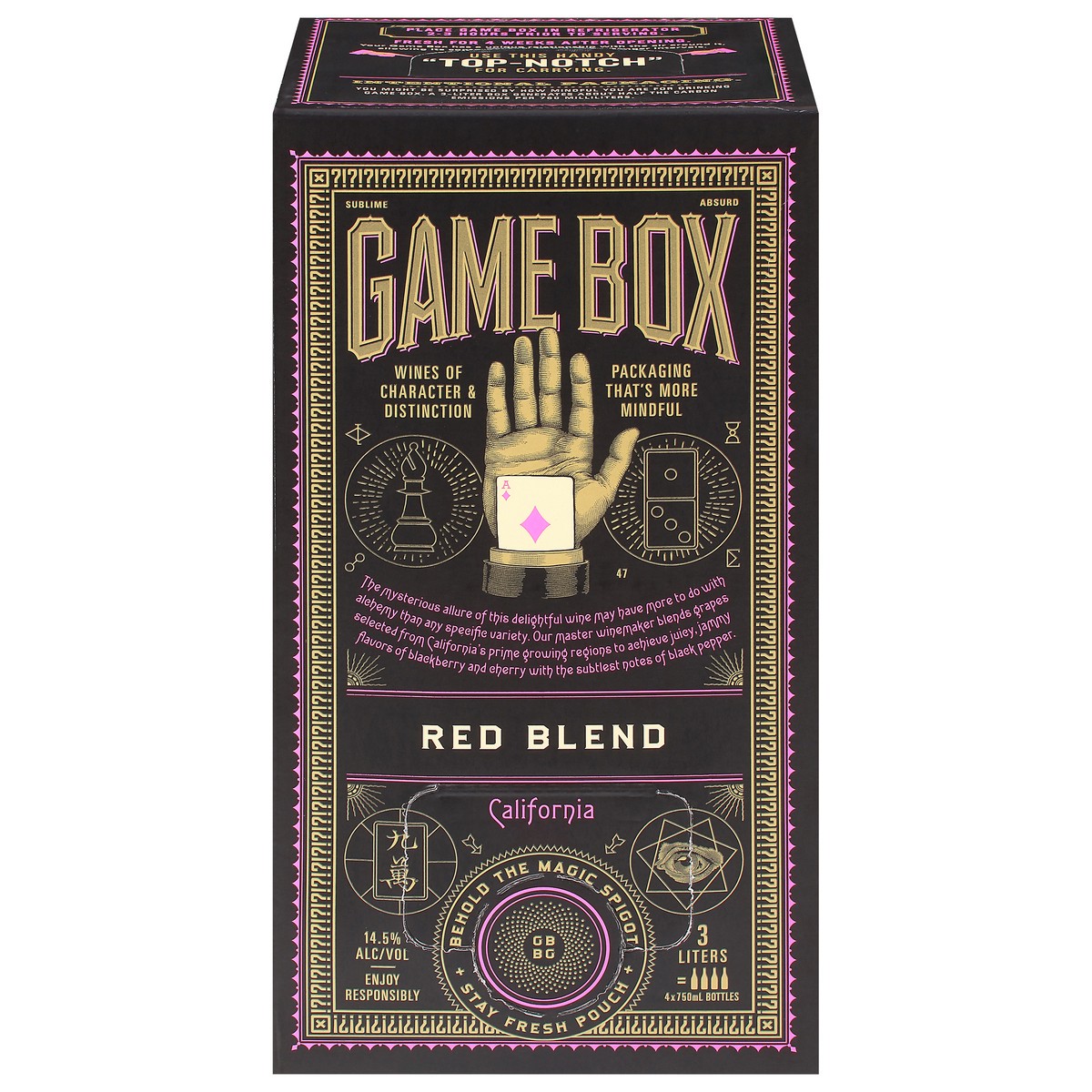 slide 1 of 9, Game Box California Red Blend 3 l, 1 ct