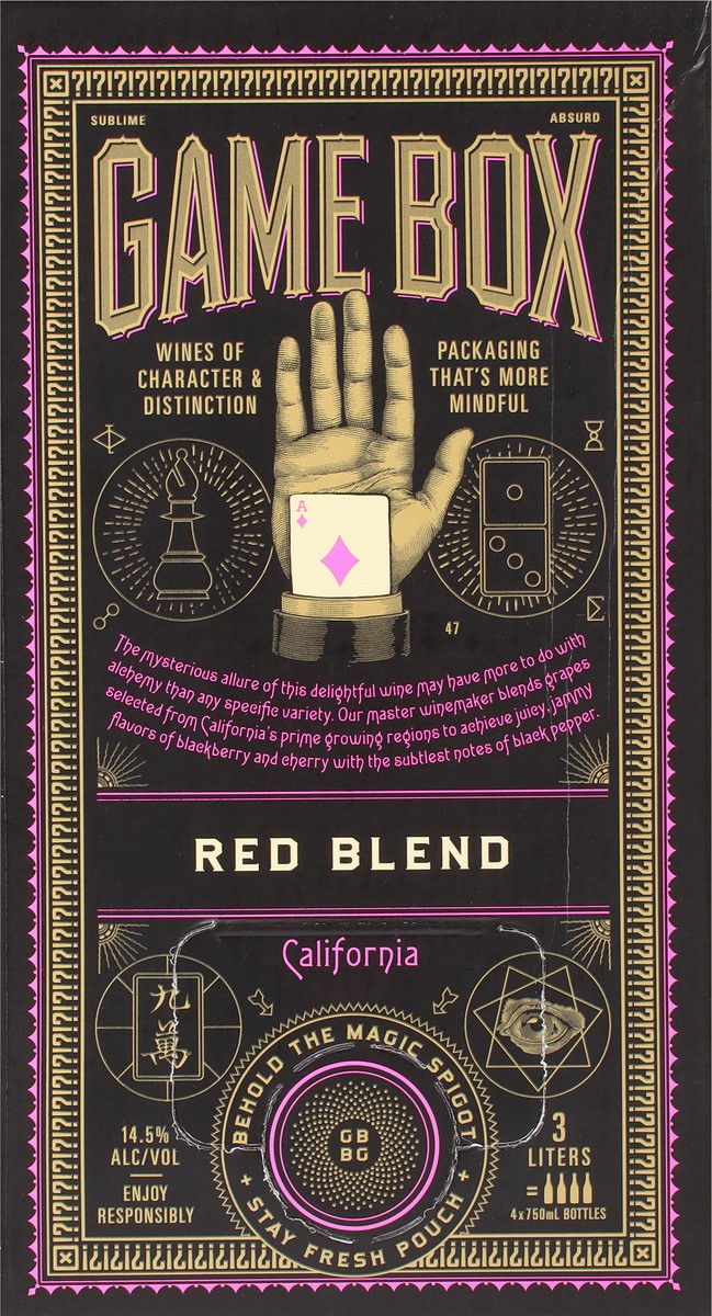 slide 3 of 9, Game Box California Red Blend 3 l, 1 ct