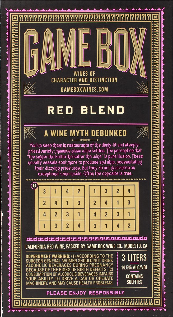slide 9 of 9, Game Box California Red Blend 3 l, 1 ct