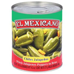 El Mexicano Whole Jalapenos Peppers in Brine 737 g