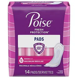 Poise Max Absorb Pad Fresh Protection 14 - 14 CT