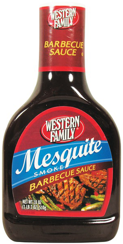 slide 1 of 1, Western Family BBQ Sauce Mesquite, 18.25 oz