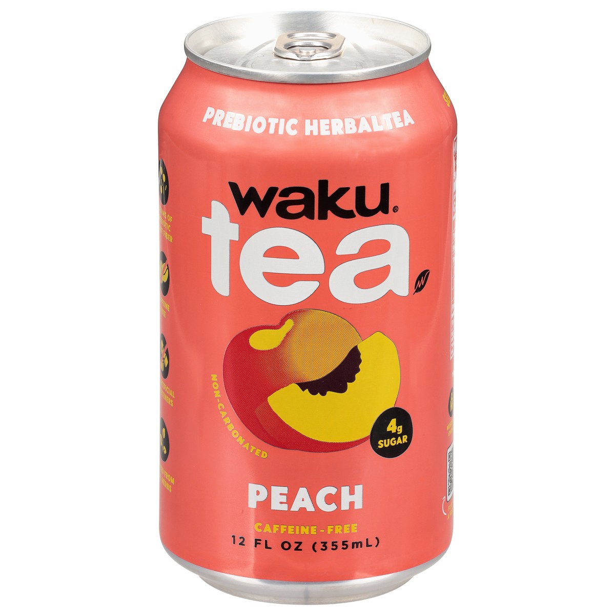 slide 3 of 4, Waku Caffeine-Free Prebiotic Peach Herbal Tea 12 fl oz, 
