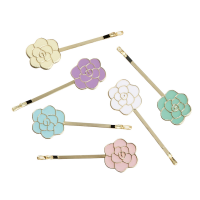 slide 2 of 5, scünci Scunci Rose Enamel Bobbies, 6 Ct, 6 ct