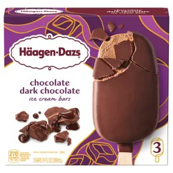 Häagen-Dazs Chocolate Dark Chocolate Ice Cream Snack Bars, 3 Count
