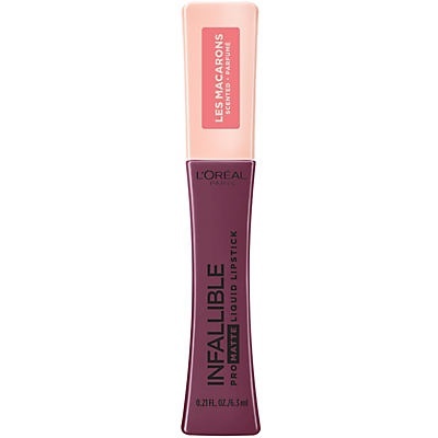 slide 1 of 6, L'Oréal Infallible Pro-Matte Les Macarons Scented Liquid Lipstick - Blackcurrant Crush, 0.21 oz