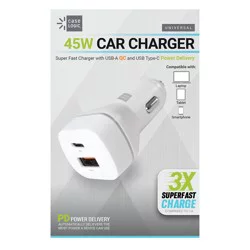Case Logic 45-Watt Dual Port Car Charger - White