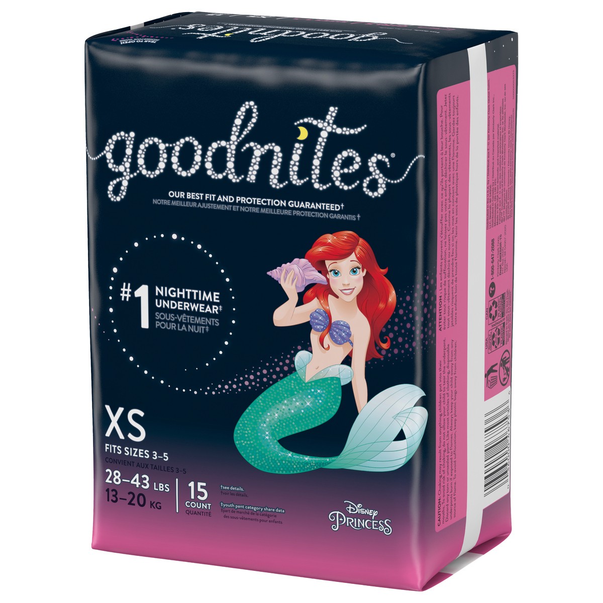 slide 3 of 9, GoodNites Girls' Nighttime Bedwetting Underwear, Size Extra Small (28-43 lbs), 15 Ct, 15 cnt