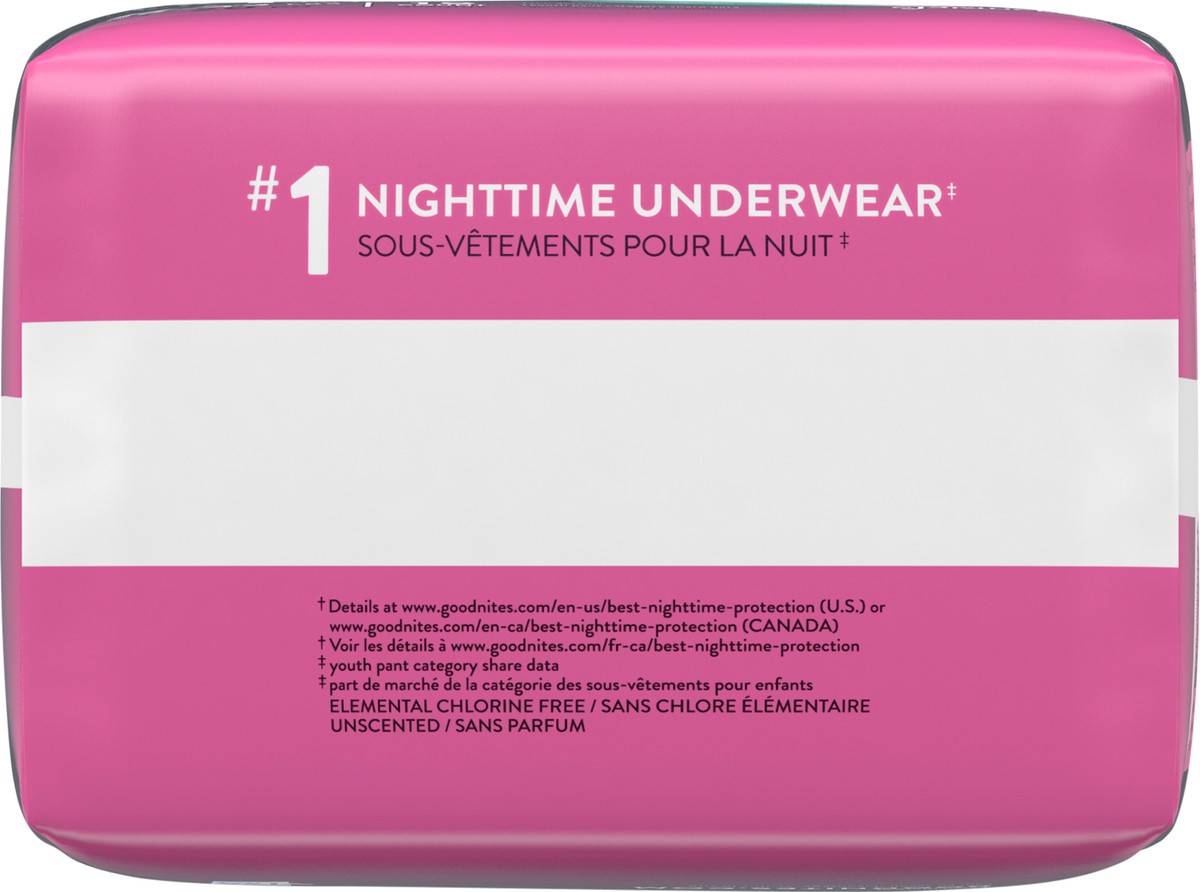 slide 5 of 9, GoodNites Girls' Nighttime Bedwetting Underwear, Size Extra Small (28-43 lbs), 15 Ct, 15 cnt