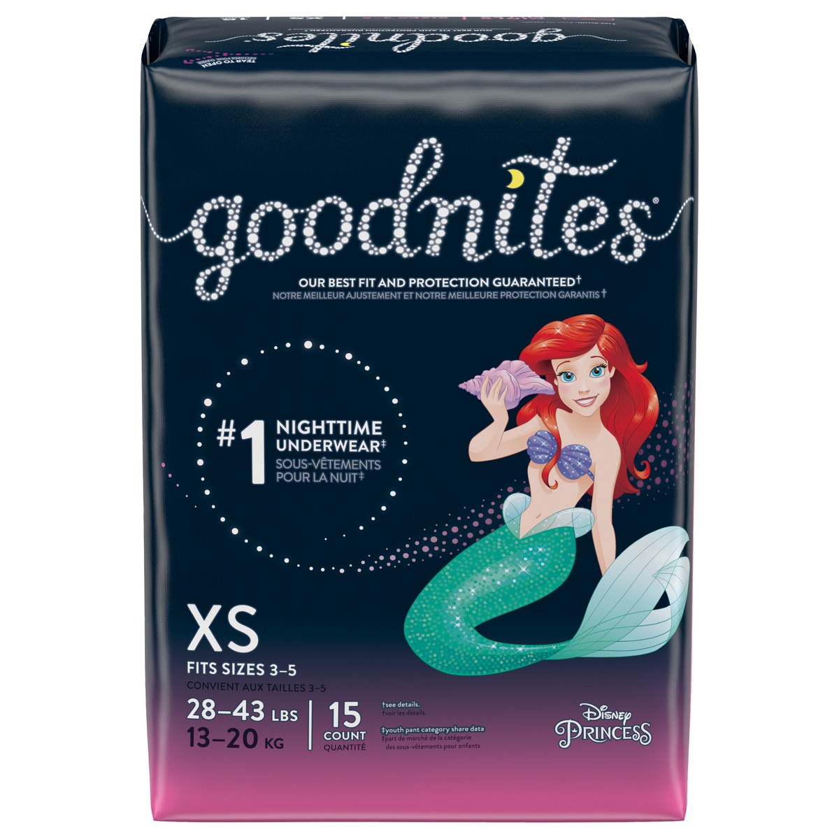 slide 7 of 9, GoodNites Girls' Nighttime Bedwetting Underwear, Size Extra Small (28-43 lbs), 15 Ct, 15 cnt