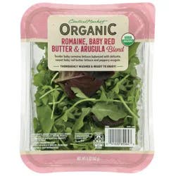 Central Market Organic Romaine, Baby Red Butter Lettuce & Arugula Blend